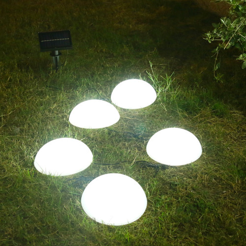 太陽能一拖五半球燈戶外燈庭院燈公園別墅景觀裝飾草坪LED插地燈