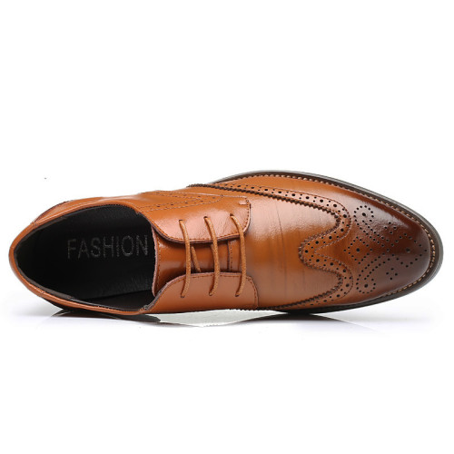 布洛克男皮鞋英倫大碼潮鞋商務休閒皮鞋男式38-48碼2025新款