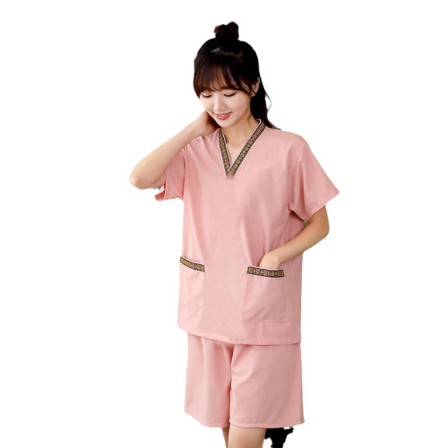 羋竹 高檔貢麻汗蒸服女情侶大碼男足療洗浴按摩浴衣家居睡衣