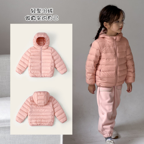 冬季男女童裝小孩輕薄款羽絨服中大小連帽兒童加厚保暖 外套 