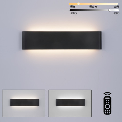 簡約北歐超薄led長條壁燈智能遙控氛圍現代臥室床頭工程walllight