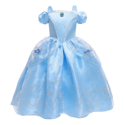 Frozen女童貝爾公主禮服裙冰雪奇緣愛洛連衣裙童裝夏裝仙蒂公主裙