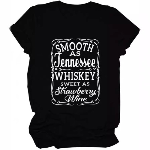 新品 SMOOTH AS JENNESSEE趣味字母印花短袖圓領T恤上衣