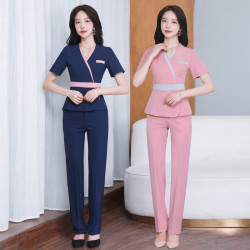 新款足療技師服沐足按摩工作服美容院美容師服裝230短袖褲裝