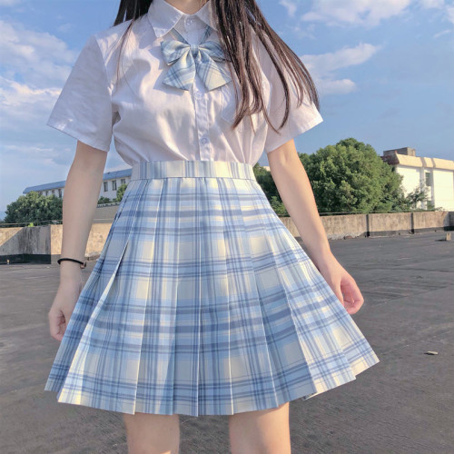 jk製服裙秋套裝半身裙格子百褶裙正版格裙學院風學生校服短裙
