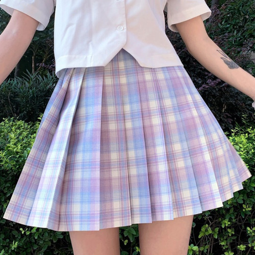 jk製服裙秋套裝半身裙格子百褶裙正版格裙學院風學生校服短裙
