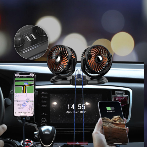 車閃F621 車用雙頭風扇 可旋轉可轉頭5v 12 v24v汽車車內創意 車閃F621 車用雙頭風扇 可旋轉可轉頭5v 12 v24v汽車車內創意
