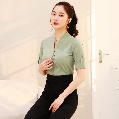 美容師工作服女中式足療足浴技師酒店服務員工衣JY-1901