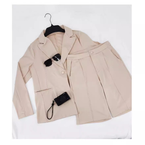 AL205 獨立站歐美女裝西裝套裝外套短褲兩件套春夏休閒西服
