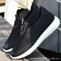 男鞋一腳蹬透氣時尚網面鞋老北京布鞋套腳男款6012春