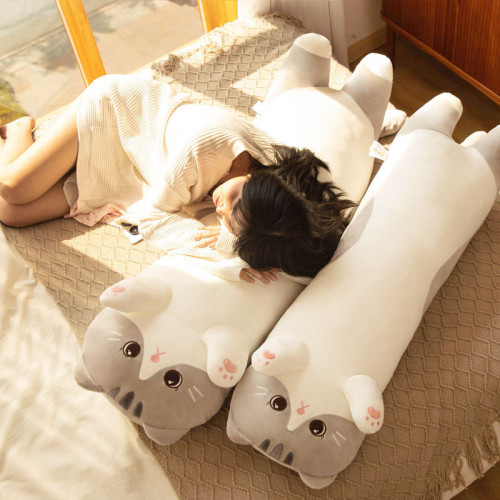 貓咪玩偶抱枕女生睡覺毛絨玩具公仔柔軟抱睡長條枕夾腿大娃娃玩偶 貓咪玩偶抱枕女生睡覺毛絨玩具公仔柔軟抱睡長條枕夾腿大娃娃玩偶