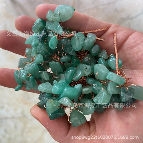 仿黃水晶碎石綠紫粉水晶串花朵彩色樹發財樹材料半成品散珠碎石