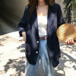 2024夏季新款胖mm薄款棉麻外套大碼炸街寬松小西裝200斤【2219】