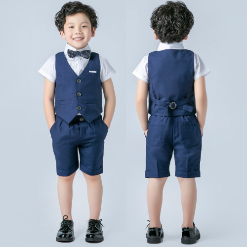 夏季童裝男童演出小西裝套裝兒童馬甲三件套花童禮服韓版