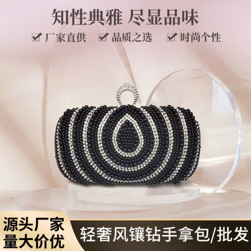 2025新中式新款晚宴包名媛手拿包珍珠包時尚個性豪華手提女包
