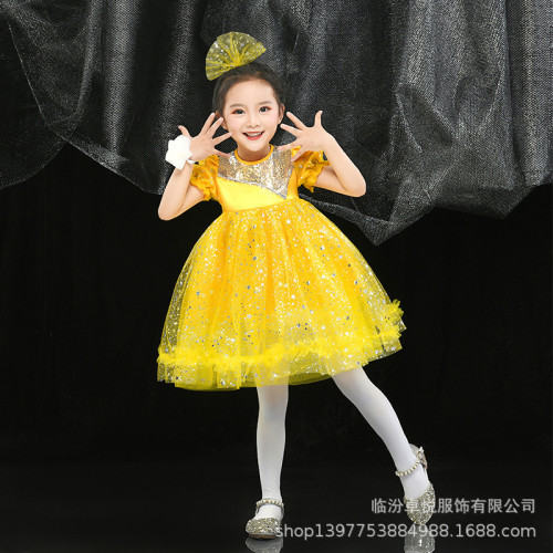 六一幼兒我們都是小星星演出服可愛寶貝兒童紗裙蓬蓬裙表演演出服