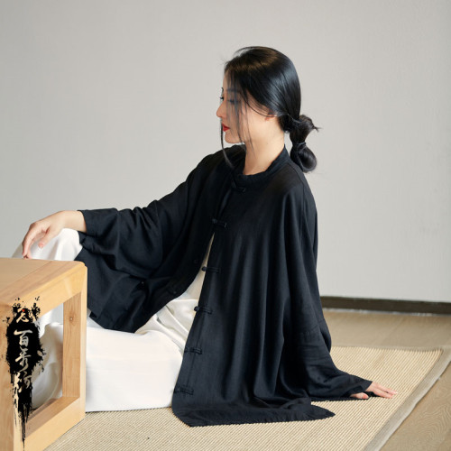 25夏棉麻女裝新款亞麻砂洗柔軟飄逸禪系自製茶服女式防曬開衫襯衣