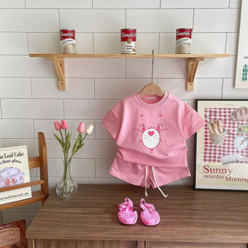 韓國童裝小童夏季短袖套裝嬰兒包屁衣a類棉寶寶夏裝baby clothes