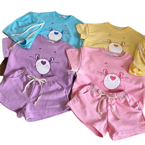 韓國童裝小童夏季短袖套裝嬰兒包屁衣a類棉寶寶夏裝baby clothes