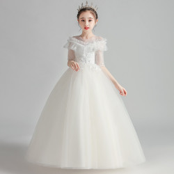 兒童禮服夏季新品甜美蓬蓬紗洋氣小女孩禮服兒童鋼琴演奏演出服