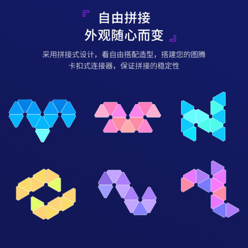 三角形拼接燈量子燈三邊奇光板電競智能家居電視背景氛圍燈