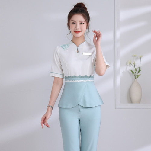2022夏季新款美容院足浴店技師工作服短袖JY-2072