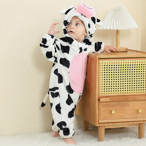 咪唭哩動物造型爬服嬰幼童A類法蘭絨爬服兒童法蘭絨連體衣