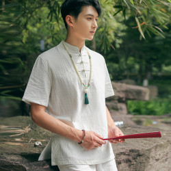 中式棉麻瑜伽服套裝禪修服茶藝服太極服居士打坐服一件代髮