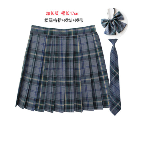 日系JK格子高腰百褶裙英倫製服班校服大碼短裙蘇格蘭紅格子半身裙