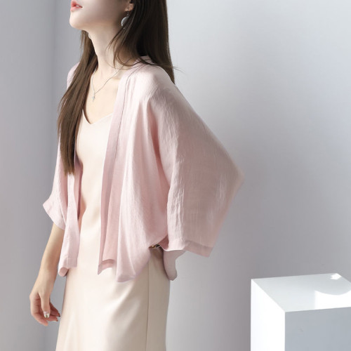 柔軟質感超薄防曬衣女2025年夏季新款寬松小披肩薄款開衫女上衣潮