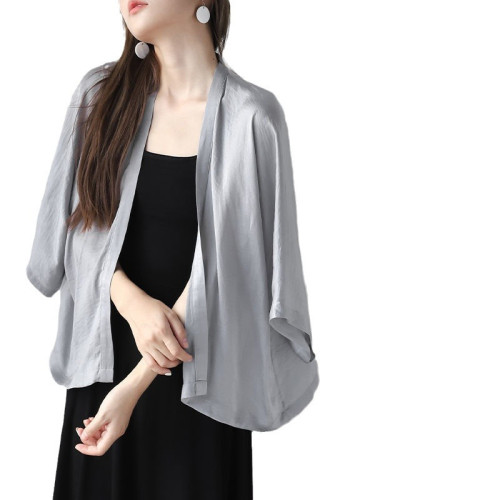 柔軟質感超薄防曬衣女2025年夏季新款寬松小披肩薄款開衫女上衣潮
