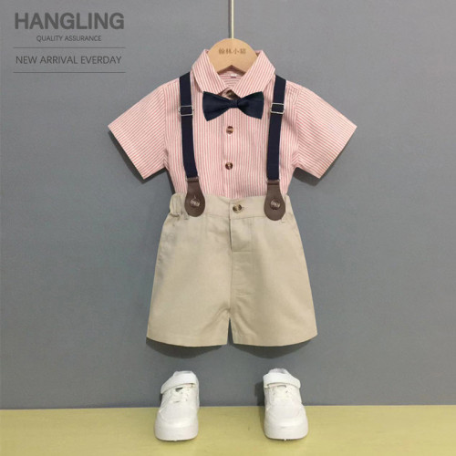 【成本價】男童背帶褲套裝夏季中小童幼兒園演出表演服主持人兒童