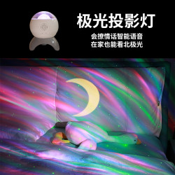 月亮星空投影燈led北極光七彩智能家居語音藍牙音箱USB迷你雷射燈