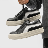 2024新款厚底時尚百搭舒適小白鞋雷射鏤空小衆極簡風設計休閒鞋