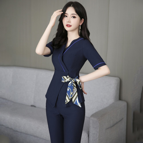 新款美容院工服足浴足療修身顯瘦技師工作服JY-2063四色