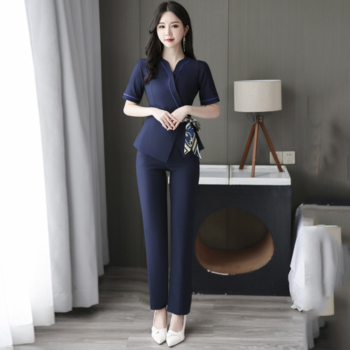 新款美容院工服足浴足療修身顯瘦技師工作服JY-2063四色
