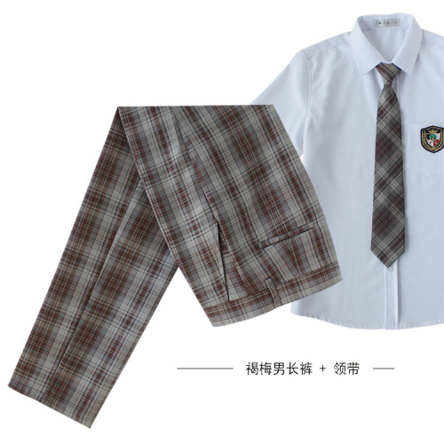 jk/dk格子褲男西褲夏季修身商務長褲上班製服休閒褲學院校服