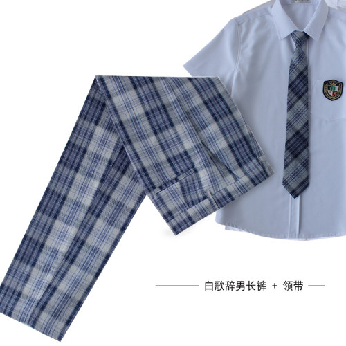 jk/dk格子褲男西褲夏季修身商務長褲上班製服休閒褲學院校服