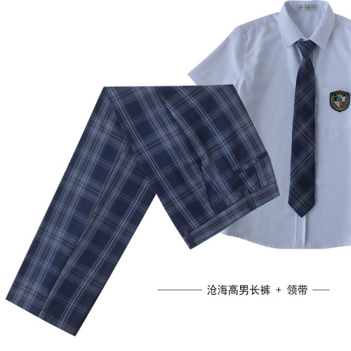 jk/dk格子褲男西褲夏季修身商務長褲上班製服休閒褲學院校服