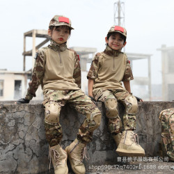 兒童迷彩服套裝男童蛙服特種兵短袖訓練服戶外夏令營小學生軍訓服