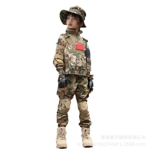 兒童迷彩服套裝男童蛙服特種兵短袖訓練服戶外夏令營小學生軍訓服