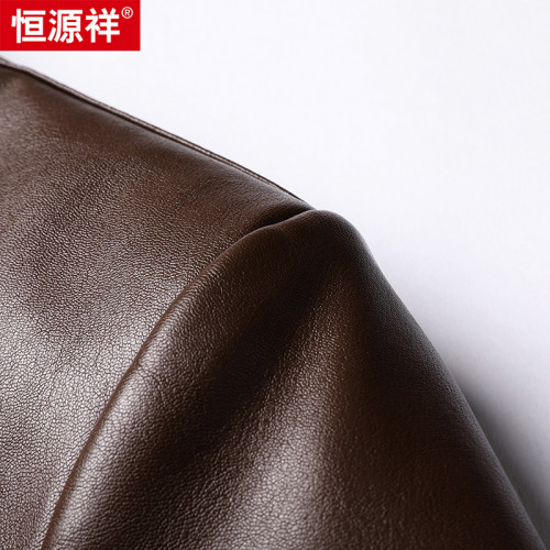2022年春秋季新款皮衣男韓版潮流西服領中年西裝皮夾克外套薄款40