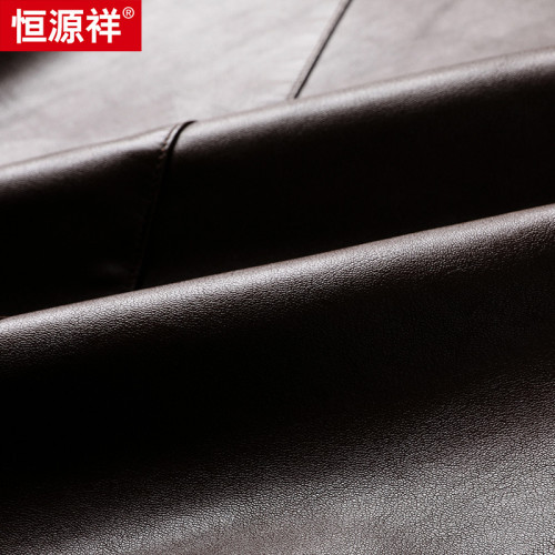 2022年春秋季新款皮衣男韓版潮流西服領中年西裝皮夾克外套薄款40