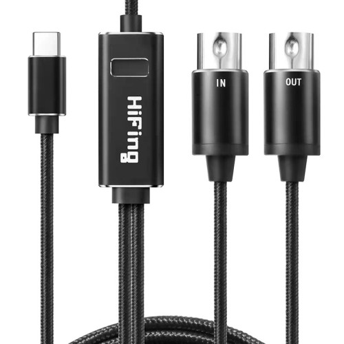五針5針MIDI轉USB-C Type-C線轉MIDI線電子鋼琴電子鼓音樂編輯線