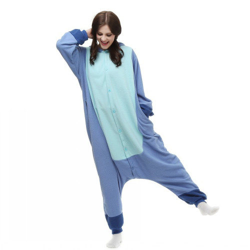 出口藍粉史迪奇卡通連體睡衣動物情侶演出服萬聖節onesie