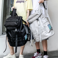 街頭潮流時尚雙肩包男女大學生滑雪包簡約實用休閒包大容量登山包