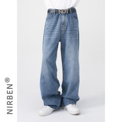 nirben牛仔|  基礎走量款 八色可選寬松半松緊腰寬松直筒牛仔長褲