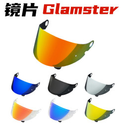復古頭盔Glamster鏡片CPB-1V電鍍鏡面日夜通用頭盔鏡片