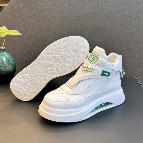 2023夏季新款氣墊鞋子男秋季潮流百搭高幫休閒鞋內增高舒適板鞋男