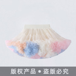 二代加蓬tutu裙女童a類百褶裙新款網紗裙女寶寶洋氣演出服公主裙
